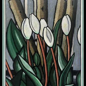 "Tulips" 27" X 35" acrylic on canvas